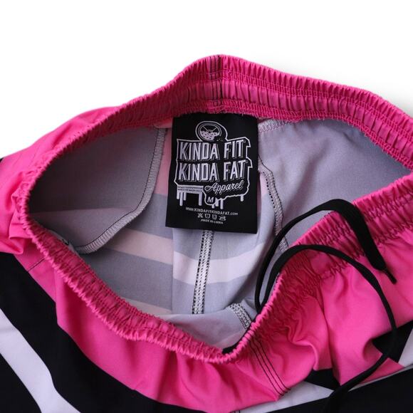 Kinda Fit Kinda Fat Pink Drip Striped Quick Dry Athletic Board Shorts‎ M - Picture 5 of 9